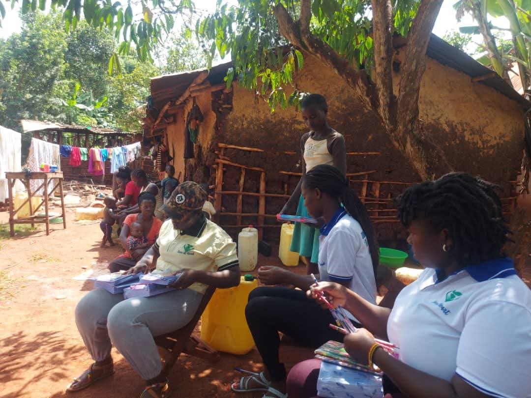 Distributing basic supplies to families in the community